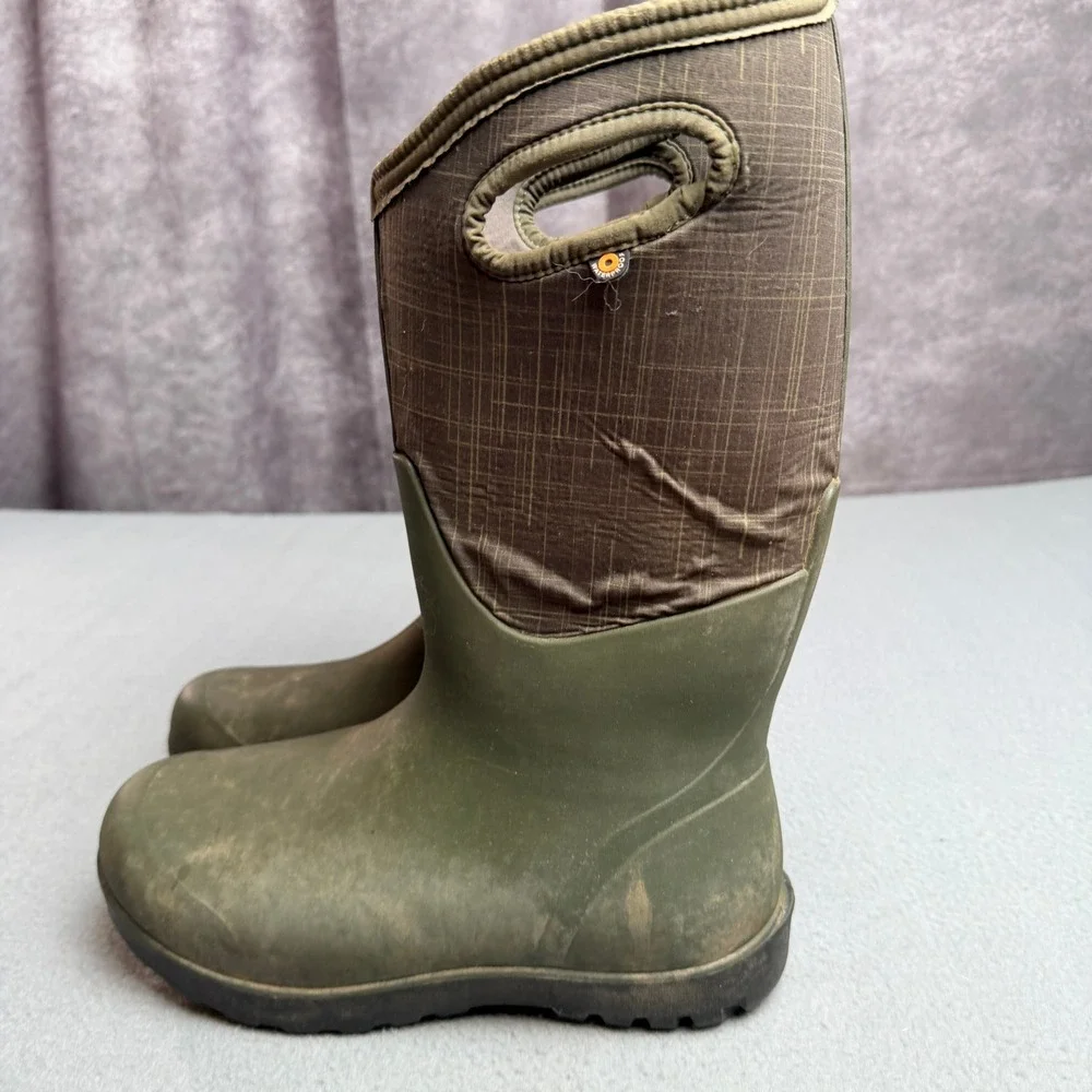 Bogs Neo-Classic Tall Linen Waterproof Boots Olive Green 72253-348 Womens 9
